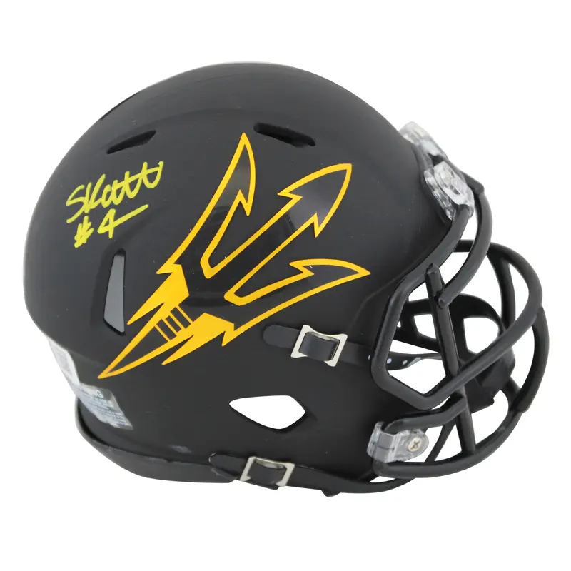 Arizona State Cameron Skattebo Signed Black Speed Mini Helmet BAS Witnessed