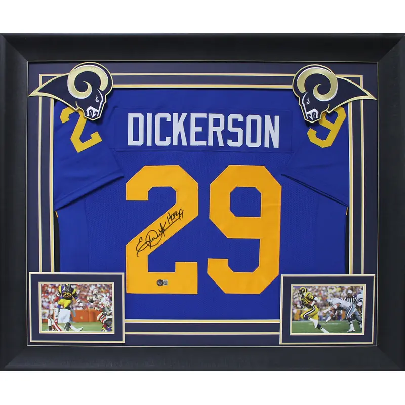 Eric Dickerson Authentic Signed Blue Pro Style Framed Jersey BAS Witnessed