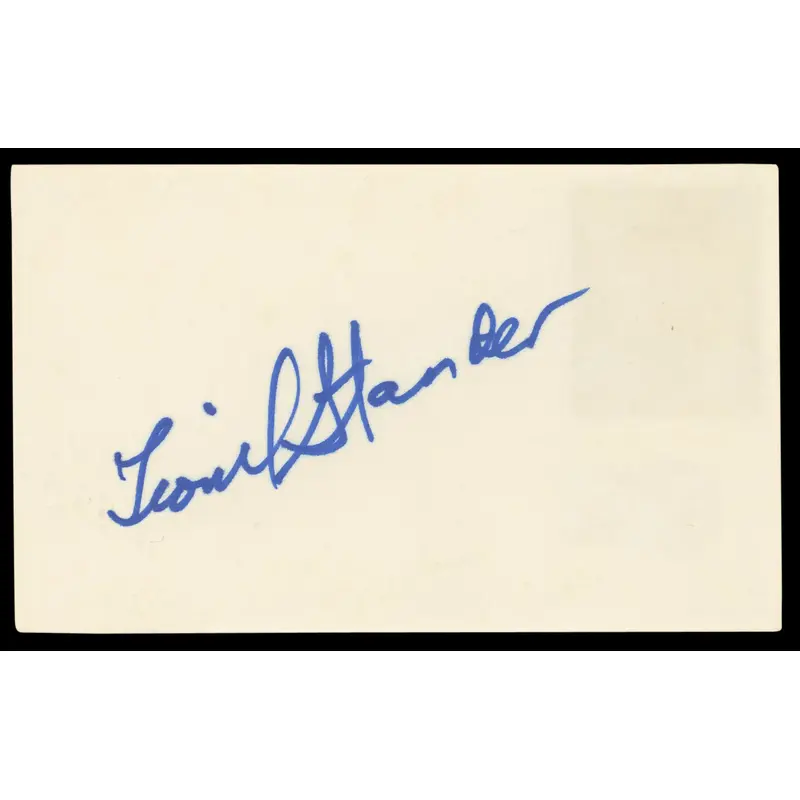 Lionel Stander Hart to Hart Authentic Signed 3x5 Index Card BAS #BL98577
