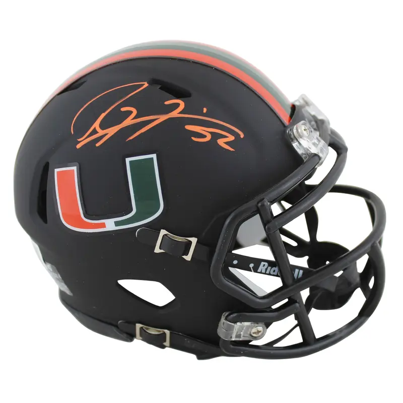 Miami Ray Lewis Authentic Signed 2017 Speed Mini Helmet BAS Witnessed