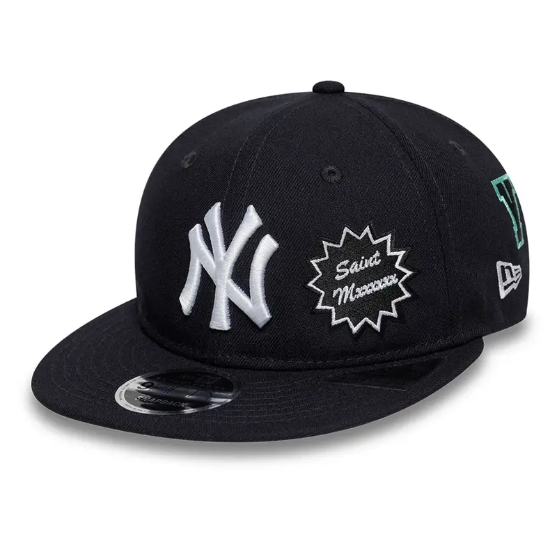 New York Yankees MLB X Saint Mxxxxxx Navy Retro Crown 9FIFTY Snapback Adjustable Cap