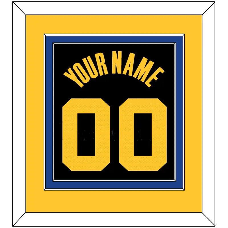 Golden State Name & Number - Black City (2021-2022) - Double Mat 3