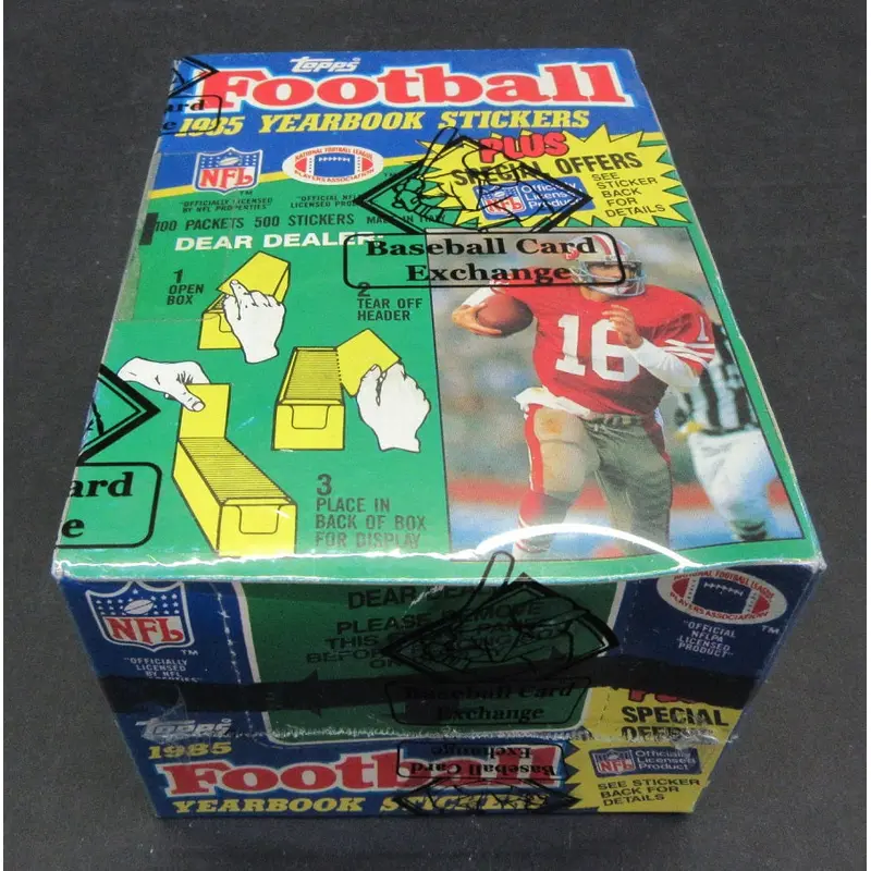 1985 Topps Football Yearbook Stickers Unopened Box
