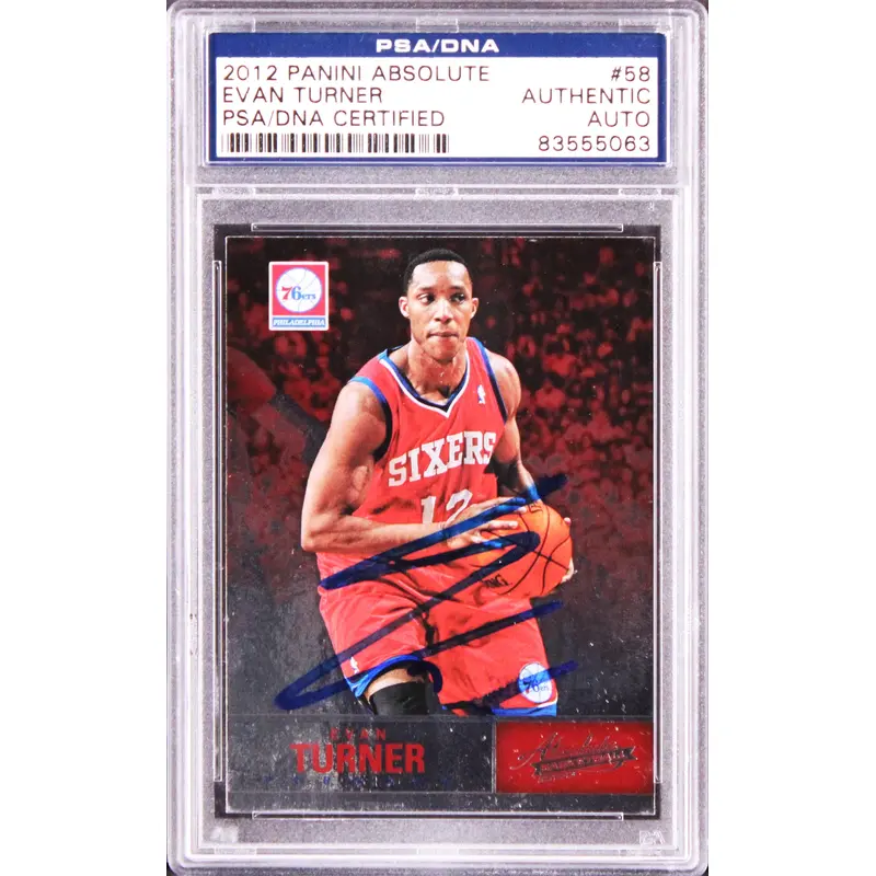 76ers Evan Turner Authentic Signed 2012 Panini Absolute #58 Card PSA/DNA Slabbed