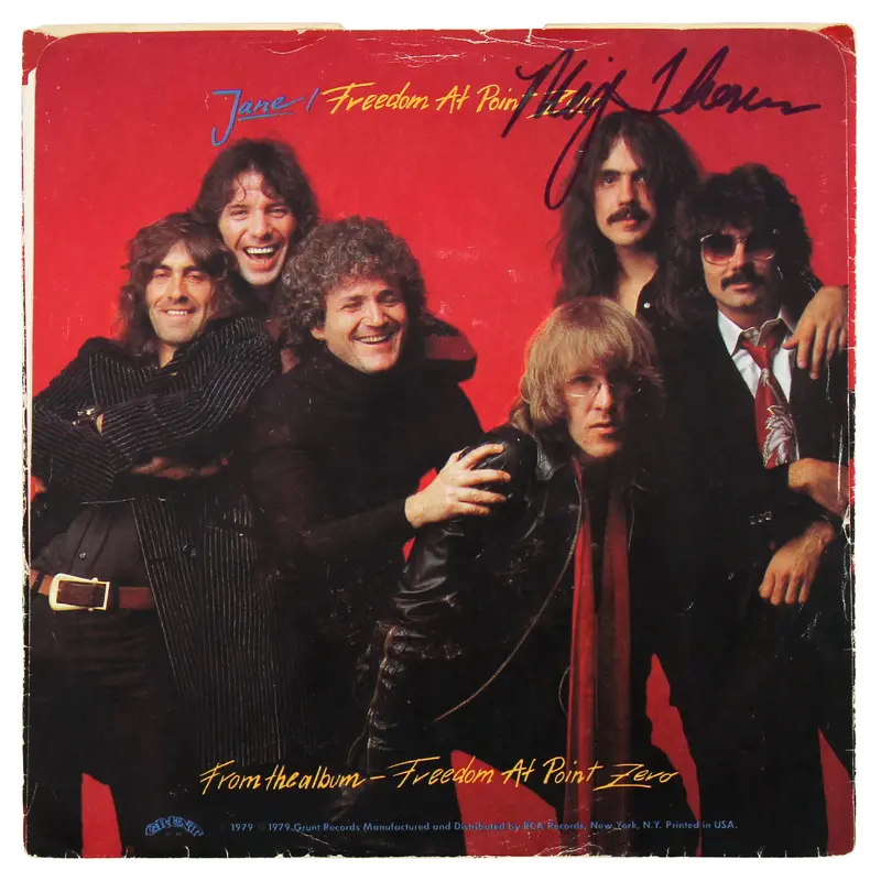 Mickey Thomas Jefferson Starship Signed Jane 45 RPM Album Cover BAS #BG82270