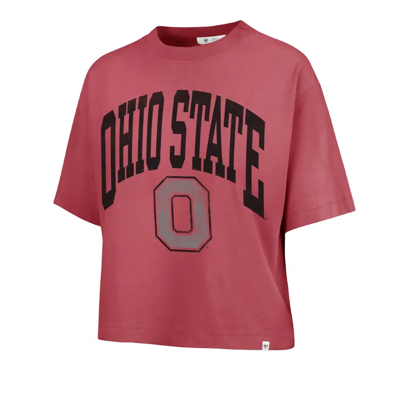 OHIO STATE BUCKEYES SHALE '47 MONTAUK CROP TEE WOMENS