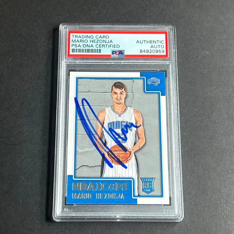 2015-16 NBA Hoops #285 Mario Hezonja Signed Rookie Card AUTO PSA/DNA Slabbed RC Magic