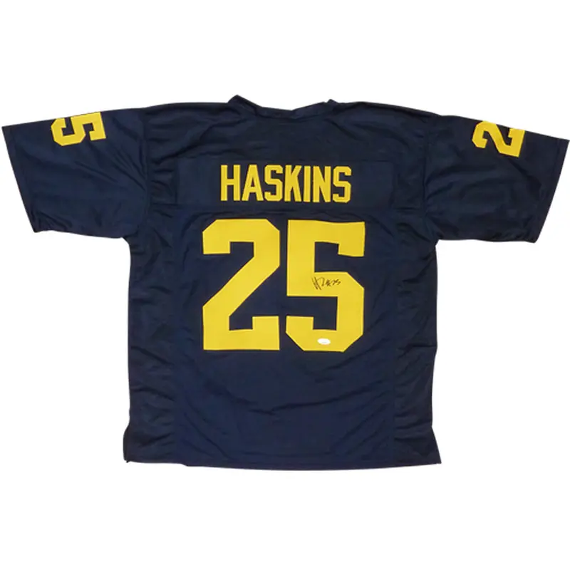 Hassan Haskins Autographed Michigan Wolverines (Blue #25) Custom Jersey - JSA