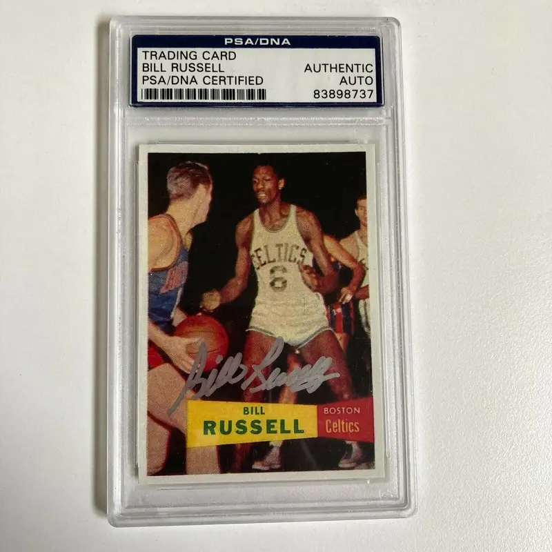 1957 Topps #77 Bill Russell Signed Autographed RP Rookie Card RC PSA DNA