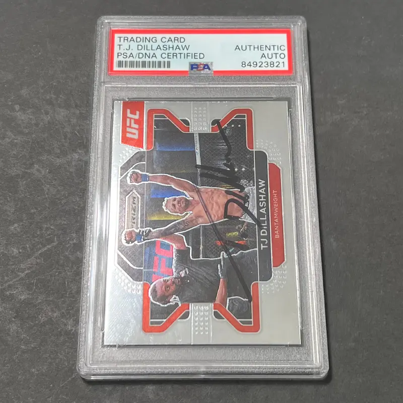 2022 Panini Prizm #12 T.J Dillashaw  Signed Card AUTO PSA Slabbed UFC