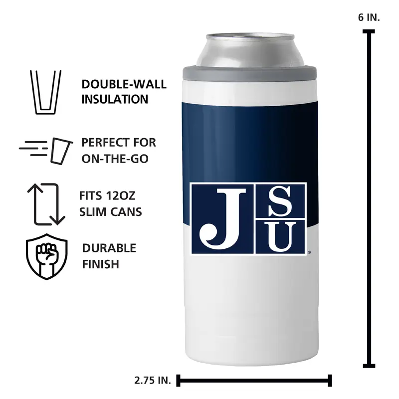 Jackson State Colorblock 12oz Slim Can Coolie