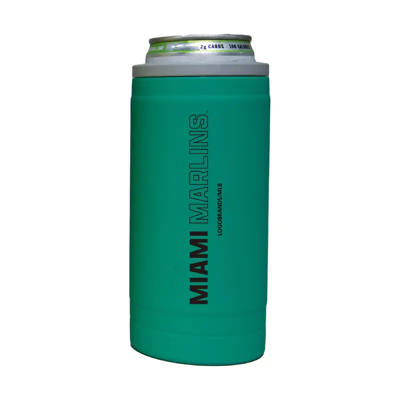 Miami Marlins 12oz Optic Stacked Soft Touch Slim Coolie