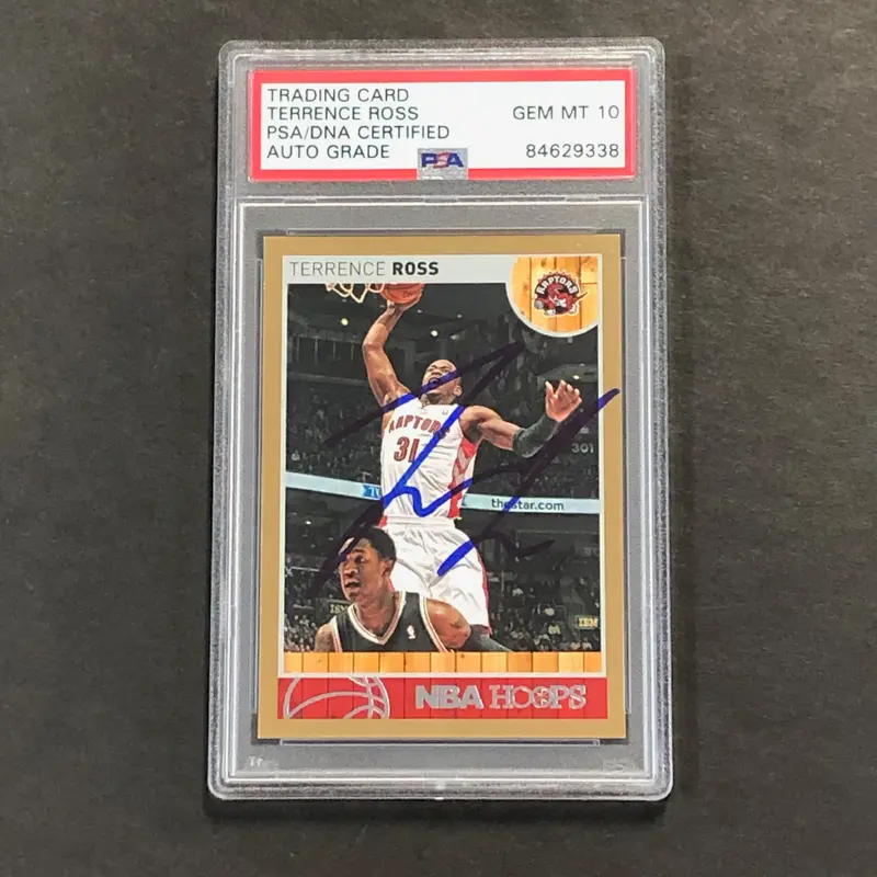 2013-14 NBA Hoops #166 Terrence Ross Signed Card AUTO GRADE 10 PSA Slabbed Raptors