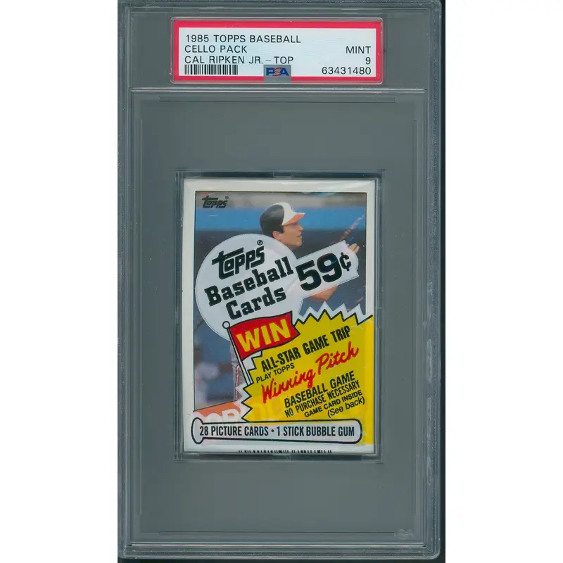 1985 Topps Baseball Cello Pack Ripken Jr. Top PSA 9 *1480