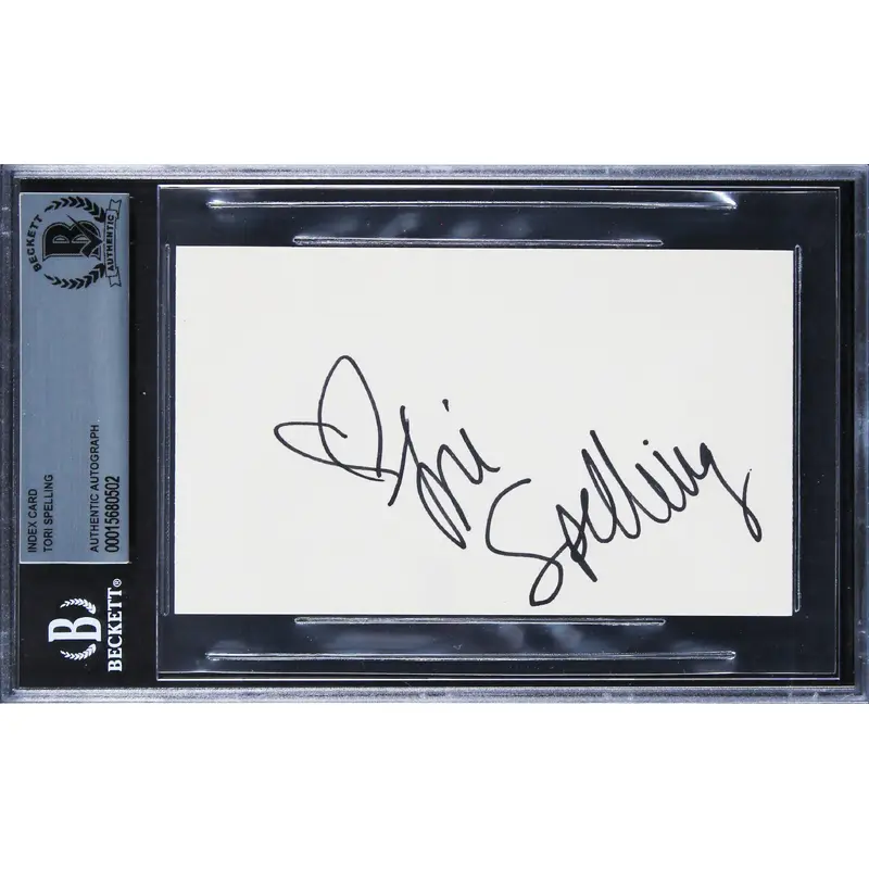 Tori Spelling Beverly Hills 90210 Authentic Signed 3x5 Index Card BAS Slabbed 2