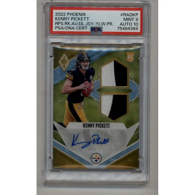 Kenny Pickett 2022 Phoenix Rookie Dual Relic Auto 25/75 PSA 9 Mint Auto 10