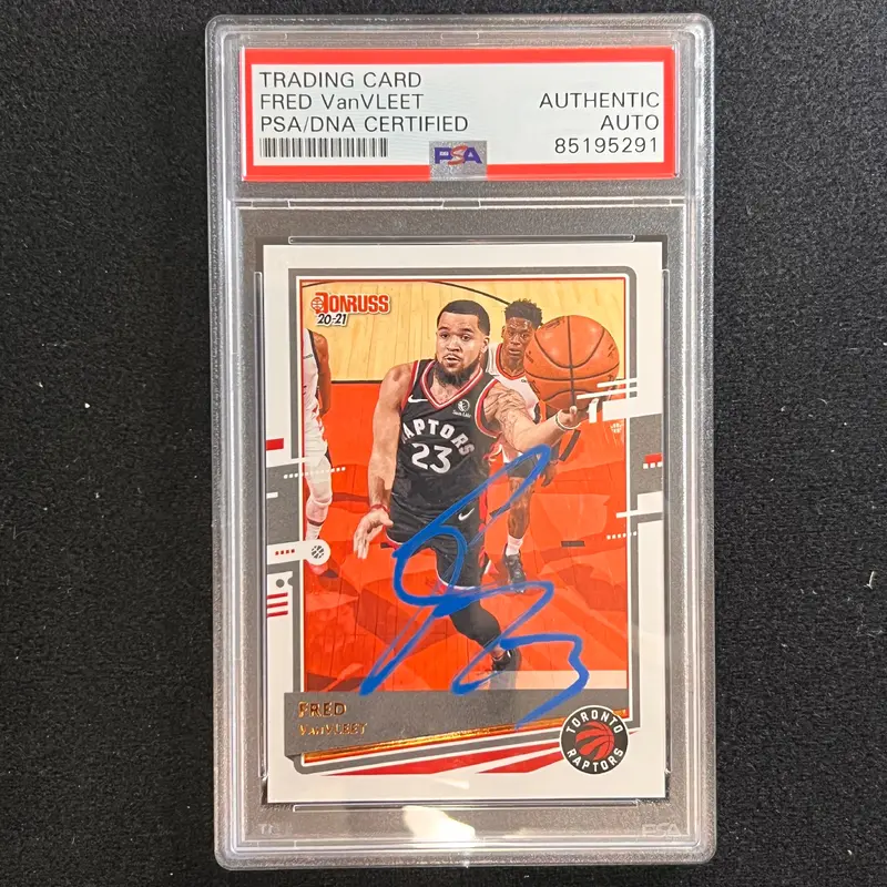 2019-20 Panini Donruss #9 Fred VanVleet Signed Card AUTO PSA Slabbed Raptors