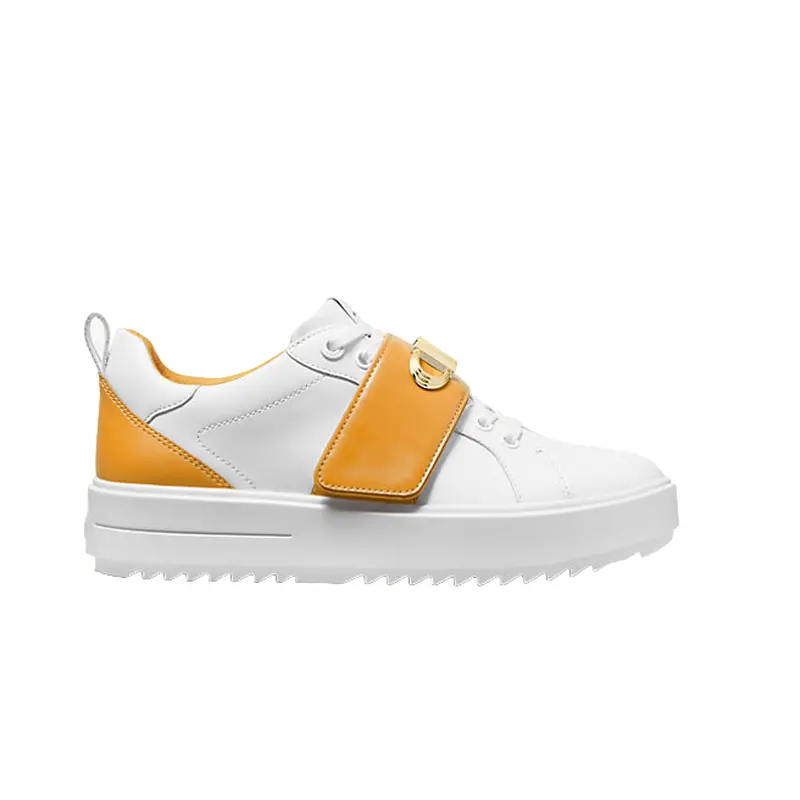 MICHAEL KORS WHITE/YELLOW WOMENS TENNIS SHOE SIZES 9,9.5,10 43F2EMFS1L GOLD