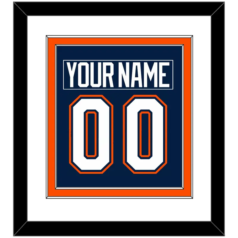 New York Nameplate & Number (Back) Combined - Road/Home Blue (1998-2007) - Double Mat 1