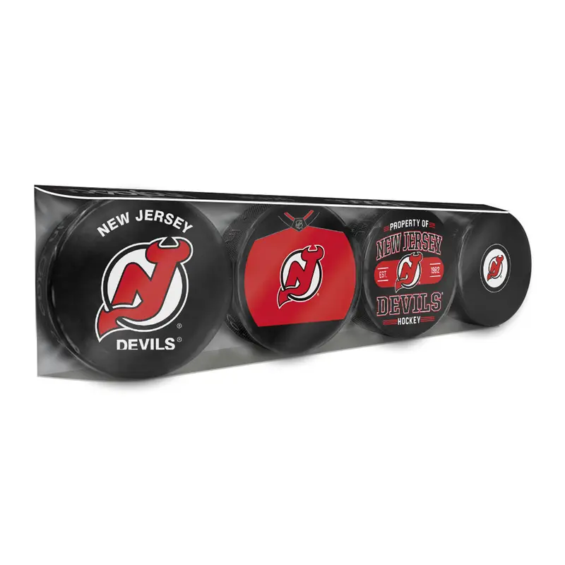 NHL New Jersey Devils Souvenir Hockey Puck Collector's 4-Pack