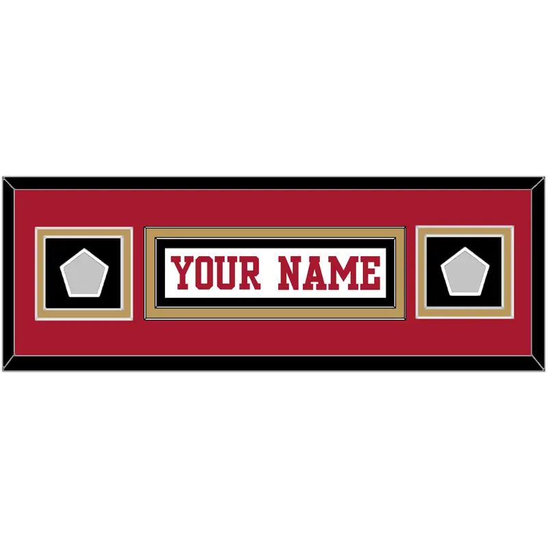 San Francisco Nameplate & 2 Super Bowl Patches - Road White - Double Mat 6