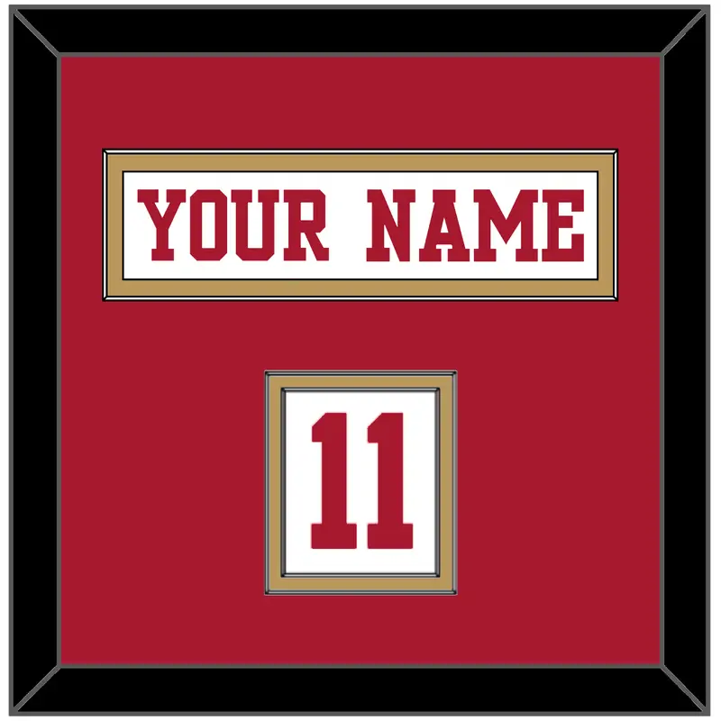San Francisco Nameplate & Number (Shoulder) - Road White - Double Mat 2