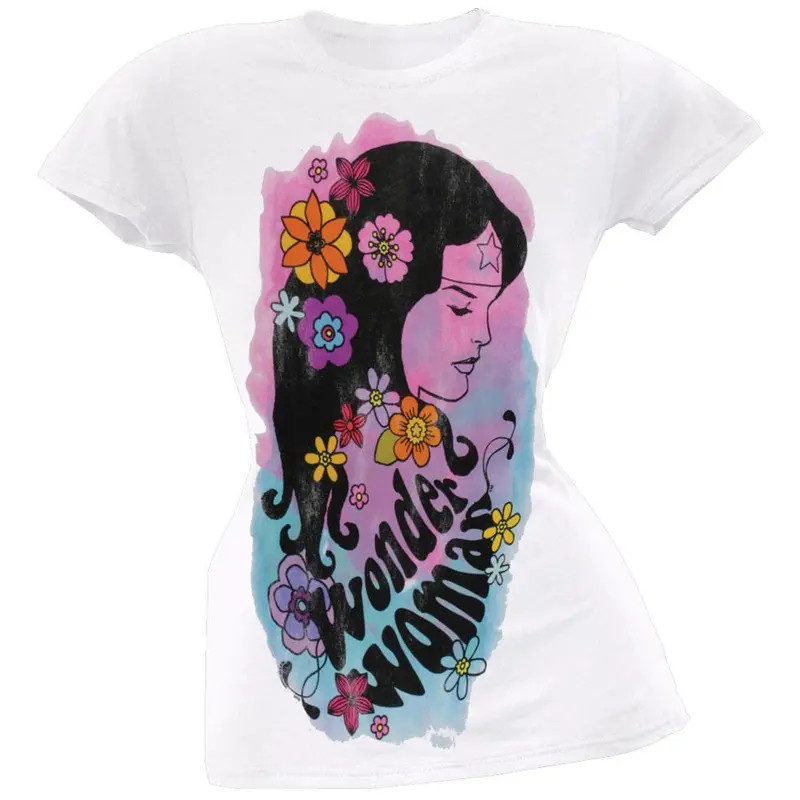 Wonder Woman - Flowers Juniors T-Shirt