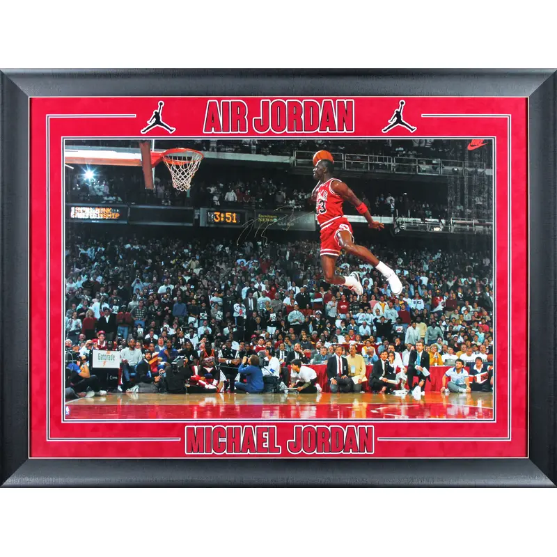 Bulls Michael Jordan Authentic Signed 24x36 Framed Poster JSA #XX52321