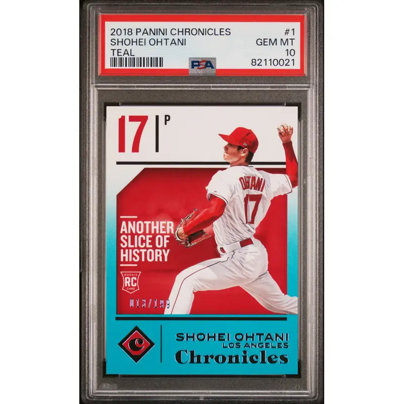 Shohei Ohtani 2018 Chronicles #1 Teal PSA 10 Gem Mint
