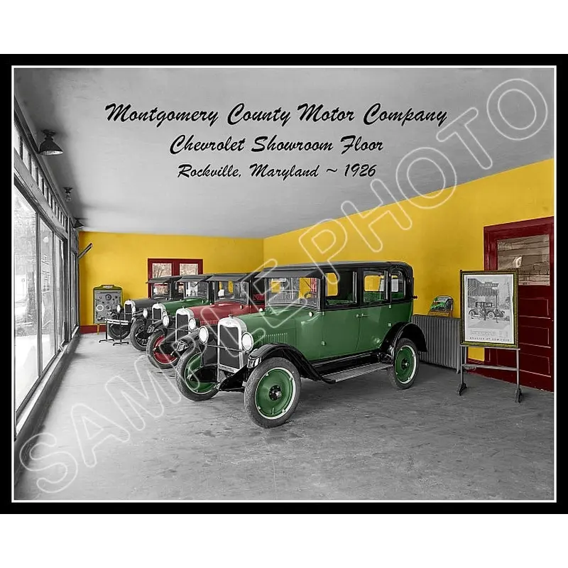 1926 Chevrolet Dealership Colorized 8X10 Photo - Rockville Maryland - 3019
