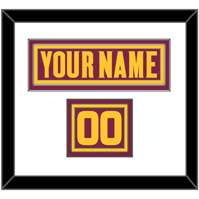 Arizona State Hockey Nameplate & Number (Shoulder) - Road Maroon (2021-2023) - Triple Mat 1