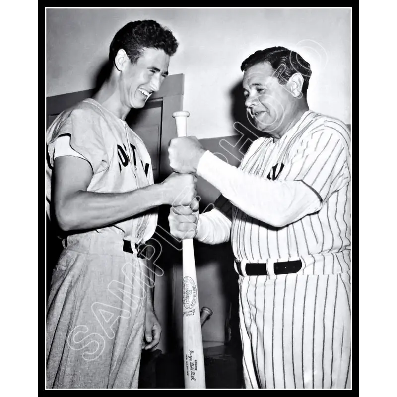 Babe Ruth Ted Williams 11X14 Photo - 1959 Fleer Card Yankees Red Sox - 2047