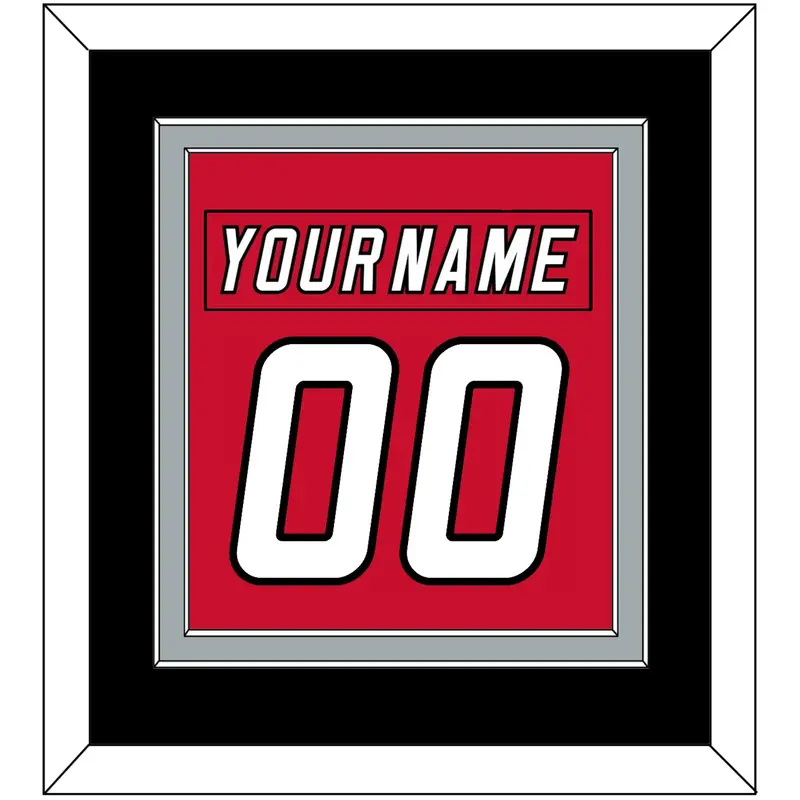 Carolina Nameplate & Number (Back) Combined - Home Red (2007-2013) - Double Mat 3