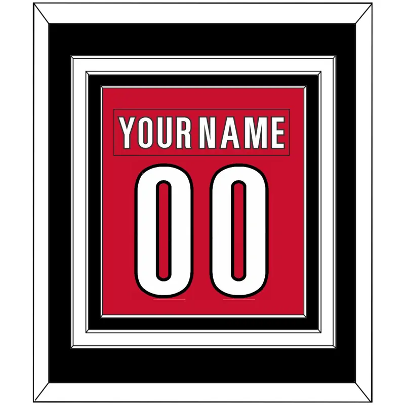 Carolina Nameplate & Number (Back) Combined - Home Red (2017-2022) - Triple Mat 3