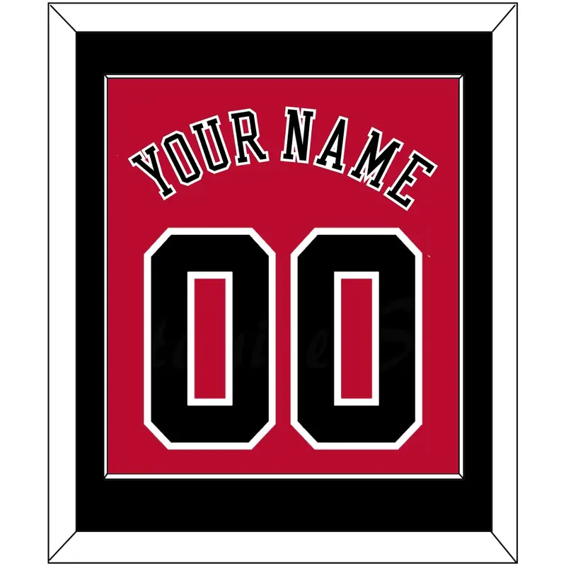 Chicago Name & Number - Road Red (1986-2017) - Single Mat 2