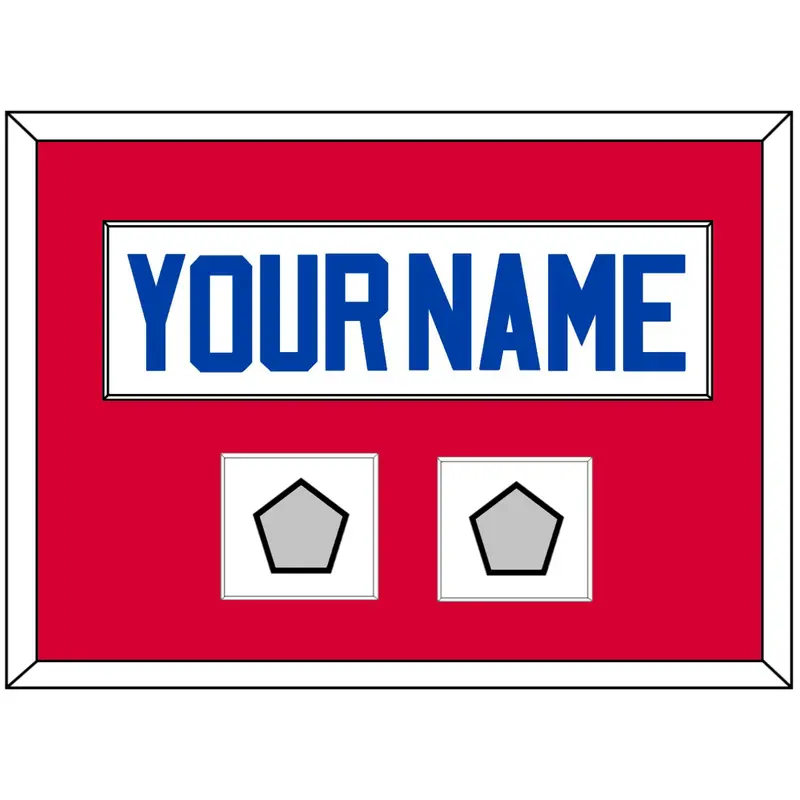 Detroit Name & 2 Champions Trophy Patches - Home White (1983-1996) - Single Mat 3