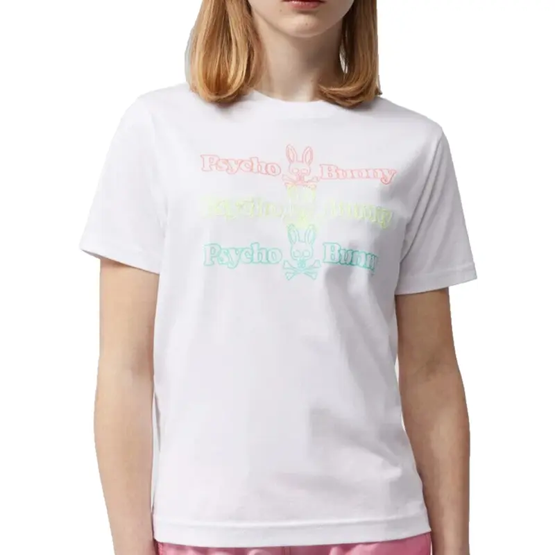 PSYCHO BUNNY T SHIRT WHITE PSYCHO BUNNY TEE KIDS B0U620T1PC WHT