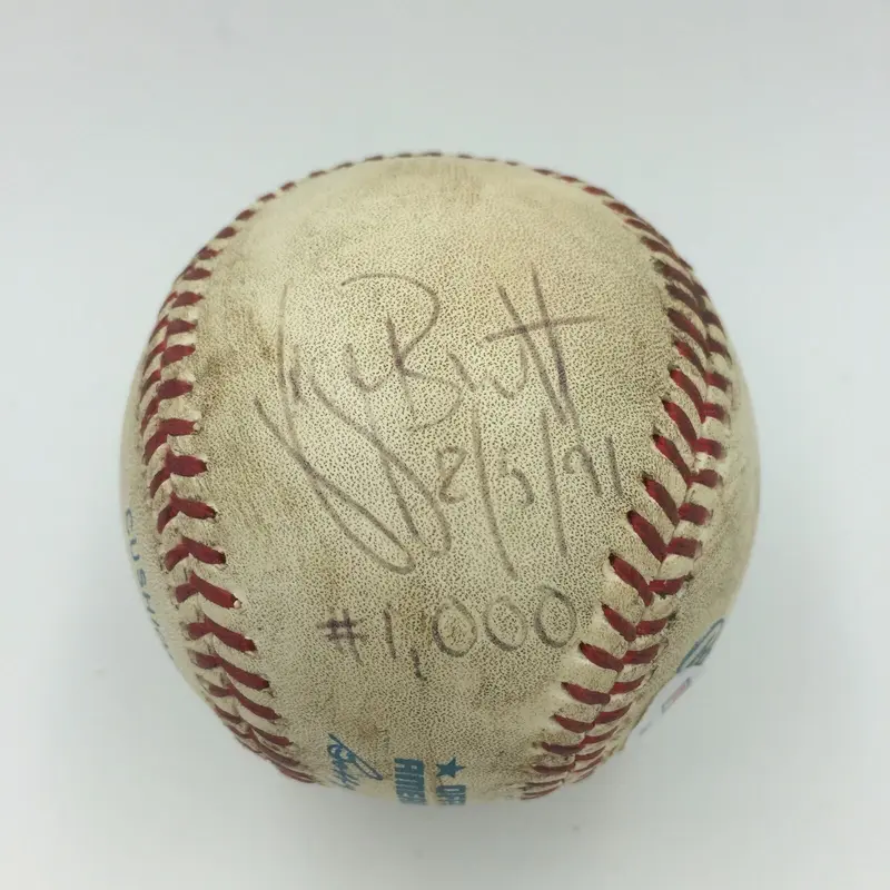 George Brett 1,000 Walk Actual Pitch 8/5/1991 Signed Game Used Baseball PSA DNA