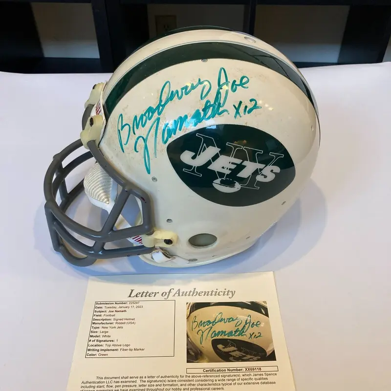 Joe Namath Signed New York Jets Authentic Vintage PAC-44 Game Model Helmet JSA