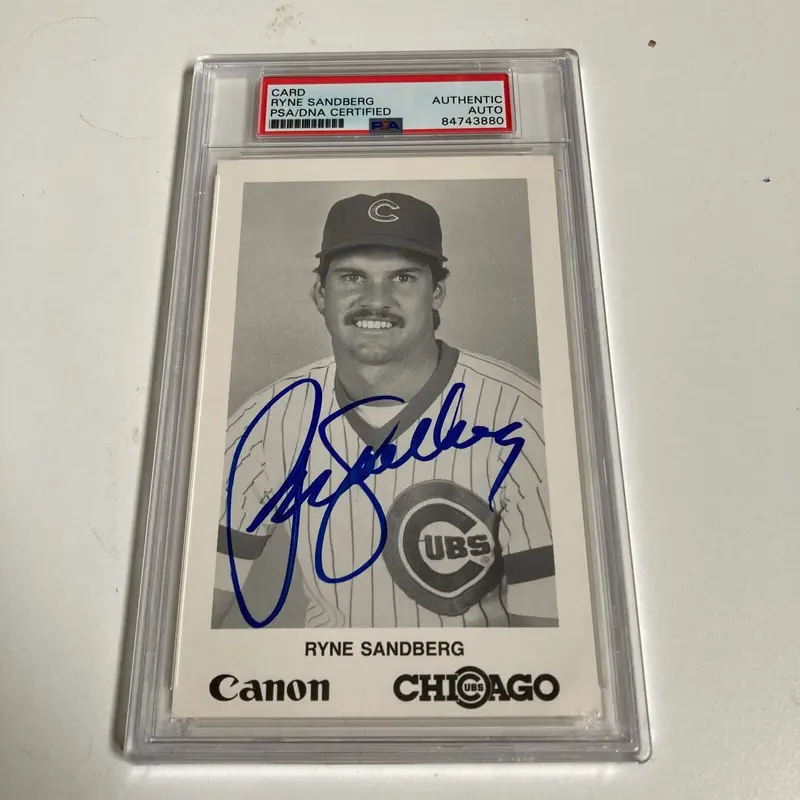 Ryne Sandberg Signed Vintage Chicago Postcard PSA DNA