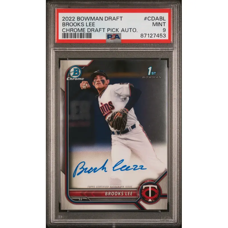 Brooks Lee 2022 Bowman Chrome Draft Auto PSA 9 Mint
