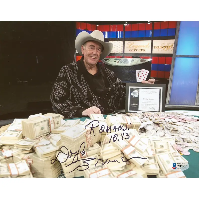 Doyle Brunson "Romans 10:13" Authentic Signed 8x10 Photo Autographed BAS #Z99675