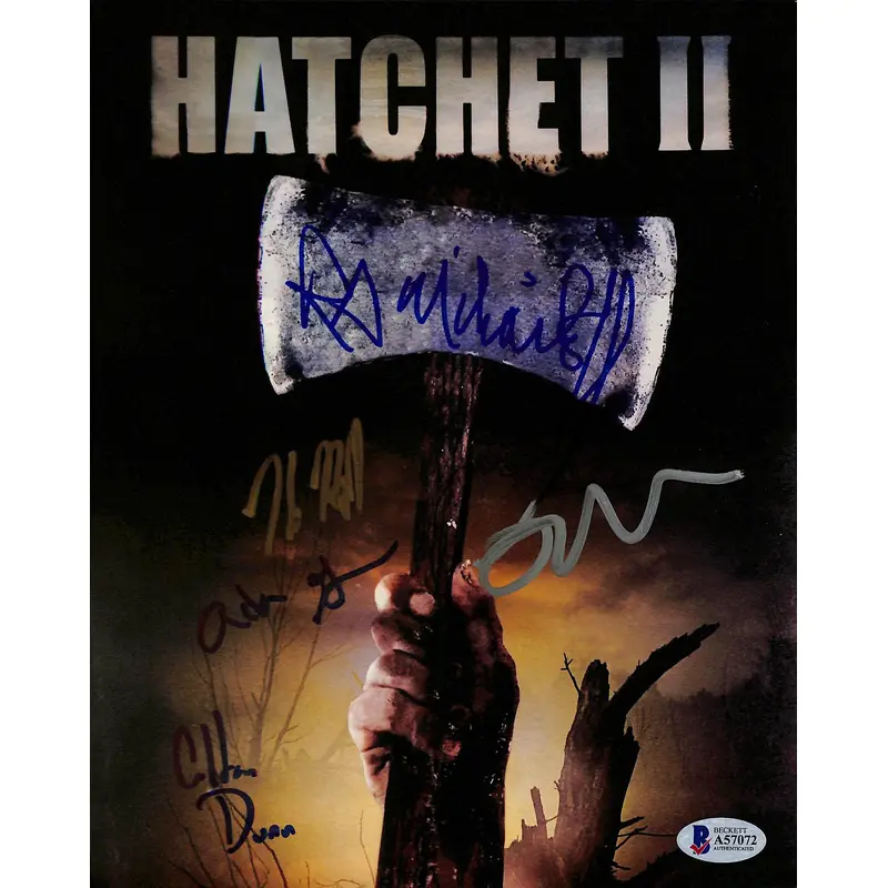Hatchet 2 (5) Kane Hodder, Mears +3 Authentic Signed 8x10 Photo BAS #A57072