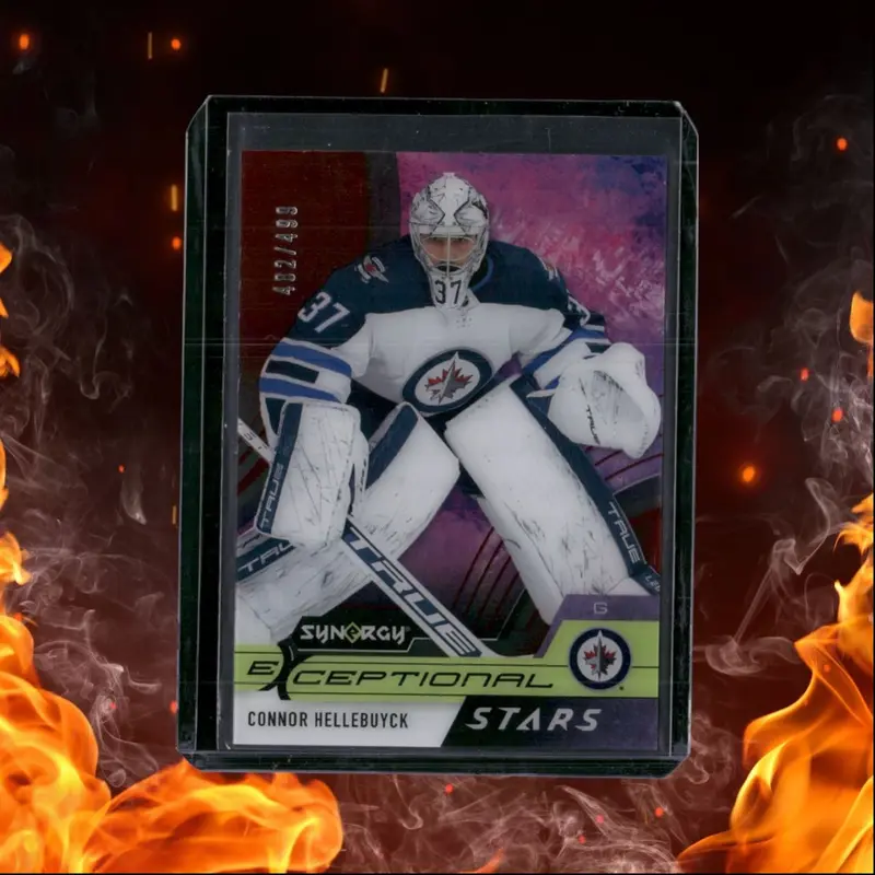2021-22 Upper Deck Synergy Connor Hellebuyck Exceptional Stars Red 482/499