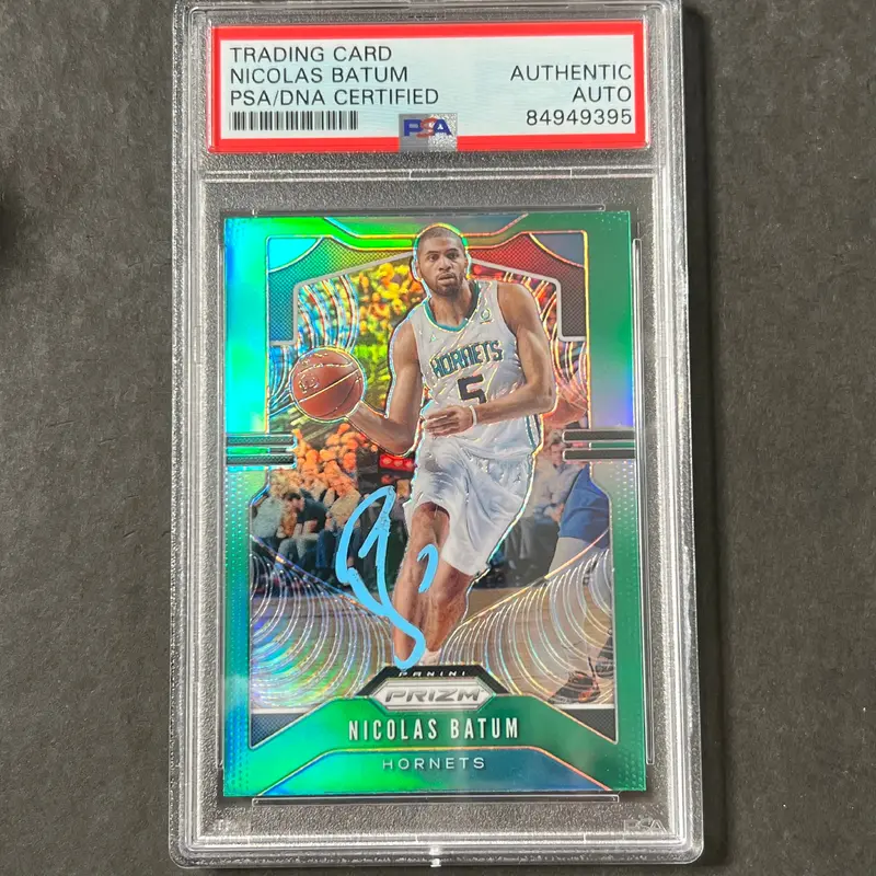 2019-20 Panini Prizm Silver #57 Nicolas Batum Signed Card AUTO PSA Slabbed Hornets