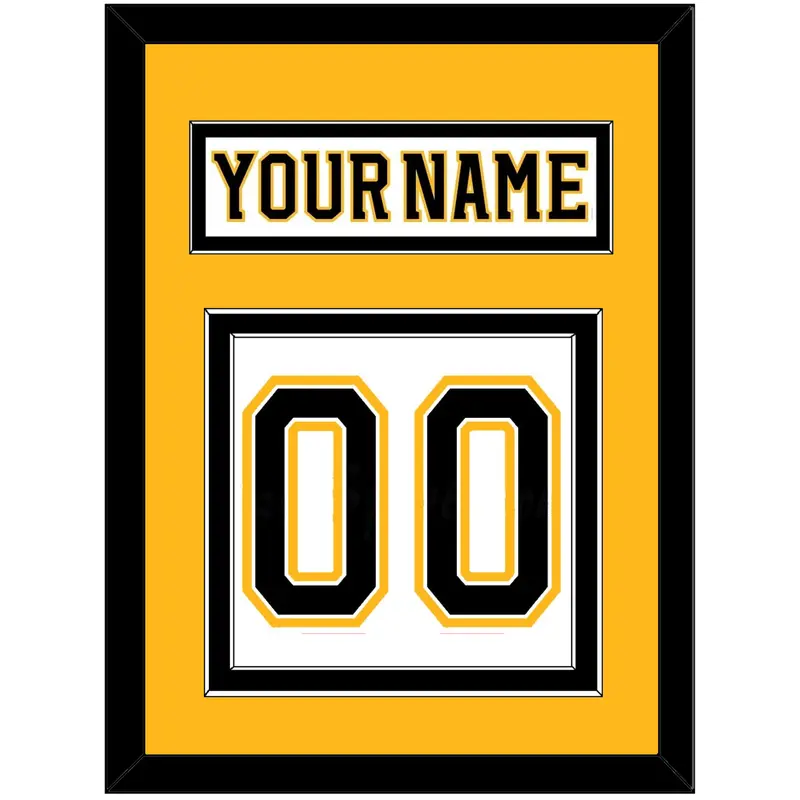 Boston Nameplate & Number (Back) - Road White (2007-2017) - Double Mat 4