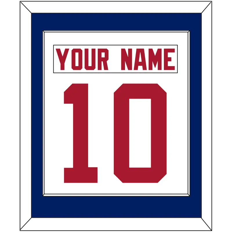 New York Nameplate & Number (Back) Combined - Road White - Single Mat 1