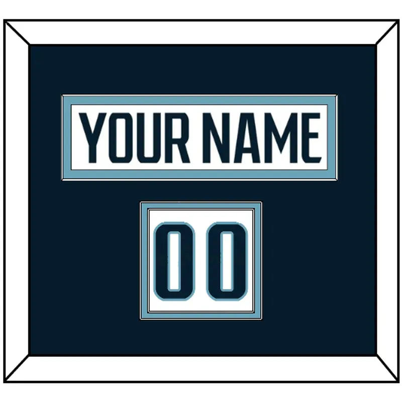 Seattle Nameplate & Number (Shoulder) - Road White - Double Mat 2