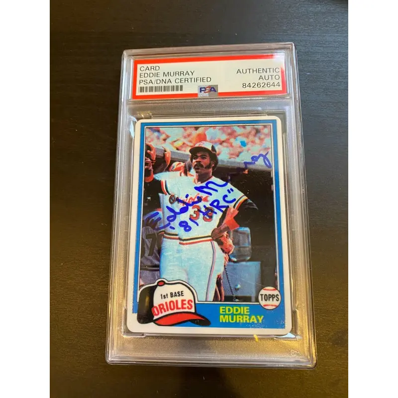 1981 Topps Eddie Murray "1981 HRC" Signed Porcelain Baseball Card PSA DNA