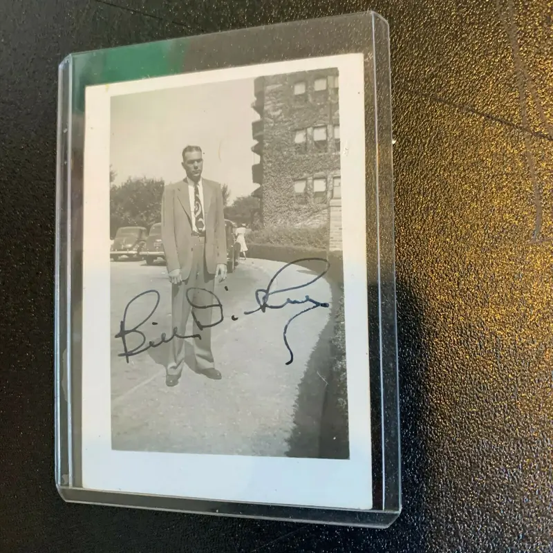 Bill Dickey Signed Original 1940's Photo Snapshot New York Yankees JSA Sticker